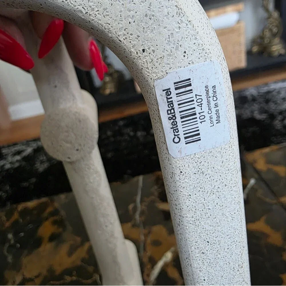 Lorin Sculpted Cement 2 Taper Candle Holder Crate And Barrel Stone Style Finish
